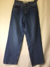 Pantalones de mezclilla de algodón estilo 5 bolsillos azul liso calce holgado Arizona para hombre talla 16R Z3