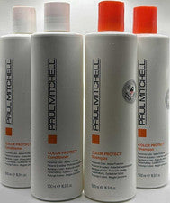 JUEGO DE 4 PIEZAS acondicionador y champú Paul Mitchell Color Protect ~ 16,9 fl oz ea ~ leer