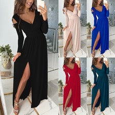 Vestido largo formal de baile de noche fiesta boda damas de honor maxivestido en
