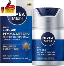 NIVEA MEN Crema Hidratante Anti-Age Hyaluron, Cuidado Facial para Hombres con Hy