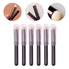 Cepillo para lápiz labial 6 piezas esponja cosmética belleza base esencial polvo soplo