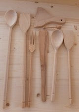 Juego De Utensilios De Cocina De Madera De Haya Maciza