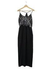 Vestido de noche mujer Coast lentejuelas negro talla 38 maxi elegante