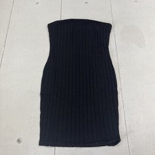 Moda Vestido Nova Bozzolo Negro Acanalado Beverly Tubo Para Mujer Talla Mediana