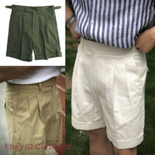 Pantalones Cortos de Algodón de Verano Gurkha Estilo Británico Para Hombres Pantalones Sueltos de Carga S-5XL