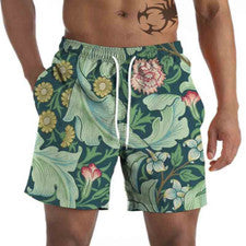 Nuevos pantalones cortos informales de verano para hombre junto al mar estampados estilo suelto pantalones de playa