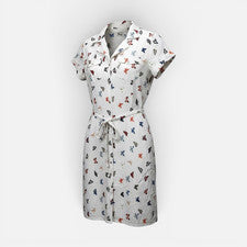 KHUJO Damen Kleid Modell: Annerose Weiß (Mehrfarbig) S