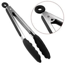 Alicates de silicona para cocina resistentes a los arañazos para mango barbacoa cocinar ensalada servir 9 pulgadas