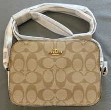 Coach NUEVO Mini Bolso Bandolera para Cámara Nuevo con Etiquetas, Caqui Tiza 91677, 7 pulgadas por 5 pulgadas