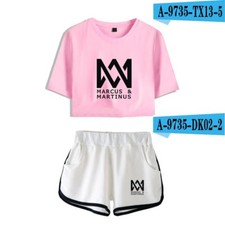 2022 Marcus And Martinus Nueva Camiseta Prendas para el torso Estilo Prendas para el torso Cortas Pantalones Cortos Niña