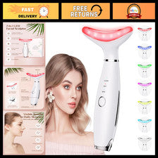 Masajeador facial galvánico de 7 colores - Herramienta de terapia de luz roja para arrugas y dobles