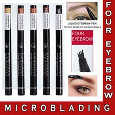 Pluma Microblading para Cejas Impermeable 3D Tatuaje Tinta Líquida 4 Tenedores Lápiz para Cejas