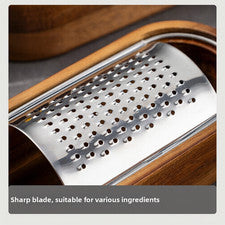 Tragbare Käsereibe mit Holzkoffer für Zuhause oder Outdoor 24,7 6,8 4 cm