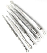 JUEGO DE 6 NUEVAS HERRAMIENTAS REMOVEDORAS DE ESPINILLAS EXTRACTOR DE COMEDONES CUIDADO FACIAL MANCHA DE ACNÉ