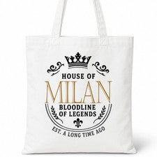 Bolso de Mano de Algodón Casa del Apellido MILAN Idea de Regalo