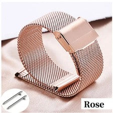 Correa de reloj de malla de acero inoxidable correa de metal milanés 12 14 16 18 20 22 24 mm