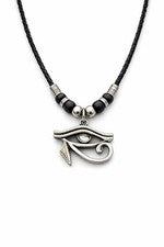 Collar Ojo de Horus Tono Plata Egipcio Protección Colgante Unisex Espiritual