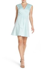Vestido para mujer French Connection cuello en V sin mangas acampanado aguamarina 6