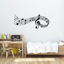 Adhesivo de Pared Impresión Panel Cubierta de Vinilo Extraíble Hogar Sala Música Nota