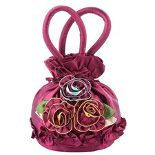 1 pieza Bolso de mano de fiesta Bolso de mano de noche Diseño en forma de flor Bolso cubo para damas