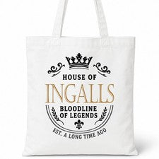 Bolso de Mano INGALLS Family Surname House Of White Algodón