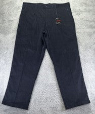Pantalones Linea Uomo para hombre 42x30 azul marino pliegue único calce clásico pana nuevos con etiquetas