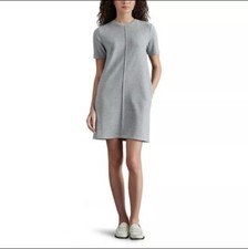 Nuevo Vestido Suéter Steve Madden Para Mujer Manga Corta Talla XS Gris Jaspeado