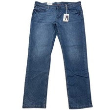 Pantalones de mezclilla IZOD ajustados para hombre 40x32 azules ultra suaves flexibles elásticos nuevos
