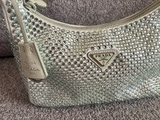 Bolso de Hombro PRADA Crystals Re-Edition 2000 Color Aqua