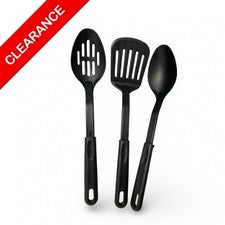 NUEVO 3 Piezas Juego de Utensilios de Cocina de Nylon Negro Cuchara Ranurada Espátula Turner Cook