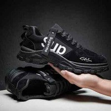 Calzado Deportivo Gimnasia Cómodo Hombre Negro Cordones 9006