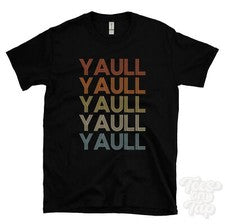 CAMISETA YAULL ESTILO RETRO REPETIDO Hombre y Mujer Novedad Genial Nombre Regalo
