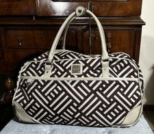 Bolso Boston APT 9 asa retráctil enrollable cuero vegano geométrico tostado y marrón