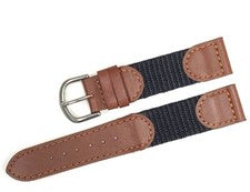 Correa de reloj marrón/negro cuero y tela, ajuste de nailon relojes Timex tamaño 18 mm, 19 mm