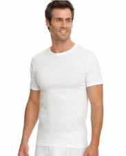 Christopher Hart Players CREW Cuello Algodón Camisetas Blanco (Paquete de 2) Grande y Alto