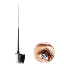 2 Piezas Rímel Cepillos de Cejas Doble Propósito Herramienta Cosmética para Mujeres Negro