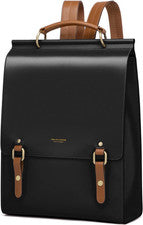 Mochila informal de cuero de viaje universitario estilo vintage de moda para mujer 11x4x15