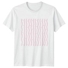 Camiseta Rosa Corazones Y Rayas Onduladas Mujer Preppy Moda San Valentín Regalo