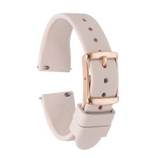 Correa de reloj de silicona de 18 mm de liberación rápida con cierre de oro rosa, rosa