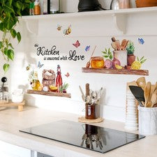 Pegatinas de pared de fondo creativas para decoración del hogar con flores y mariposas