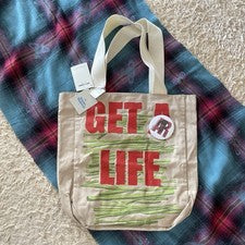 Bolso de Mano Vivienne Westwood Nuevo con Etiquetas Get a Life con Insignia Pin de Japón