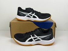 Zapatos de voleibol Asics Upcourt 6 para mujer talla 8 negro/blanco/goma marrón 1072A107-001