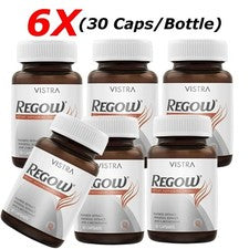 6x Vistra Regow suplemento dietético cuidado del cuero cabelludo reducir la pérdida de cabello 10 nutrientes y vitamina