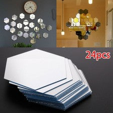 24x Pegatinas de Pared Acrílicas Hexágonas Arte Decoraciones Hogar Habitación Oficina Pasillo Nuevas