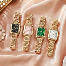 Moda Rectángulo Mujer Reloj de Cuarzo Lujo Analógico Relojes de Pulsera