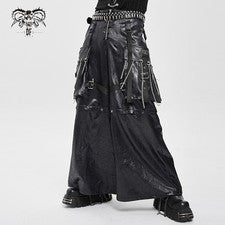 Pantalones sueltos de bolsillo desmontables de carga punk gótico negro de moda Diavil para hombre