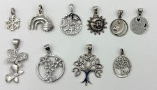 Dijes colgantes de plata de ley 925 con temática natural para exteriores para collar o pulsera