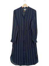 Vestido blusa H&M estampado de rayas estampado integral línea A azul talla 36