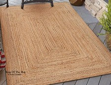 Alfombra de yute alfombra rectangular natural granja yute corredor aspecto rústico trenzado