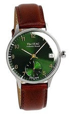 El reloj clásico STAC esfera verde segundos pequeños cuarzo cuero Japón Y861882